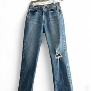 Classic Blue Distressed Women's Jeans